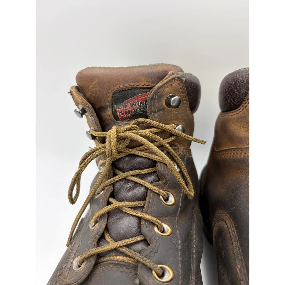Red Wing King Safety Toe Work Boots Mens 11 Wide EE Brown Leather Waterproof EH